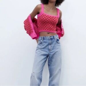 Plaid Knit Crop Top